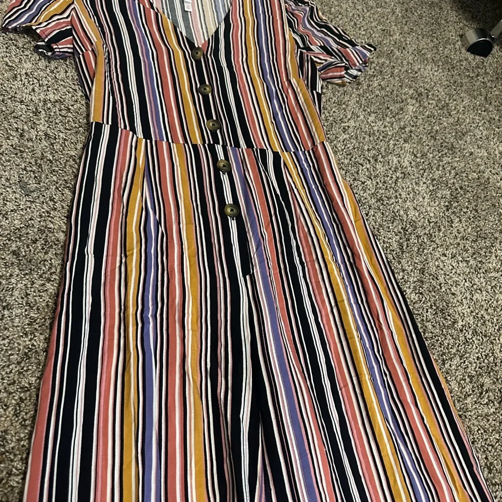 Multicolor Striped Jumpsuit - Picture 3 of 7